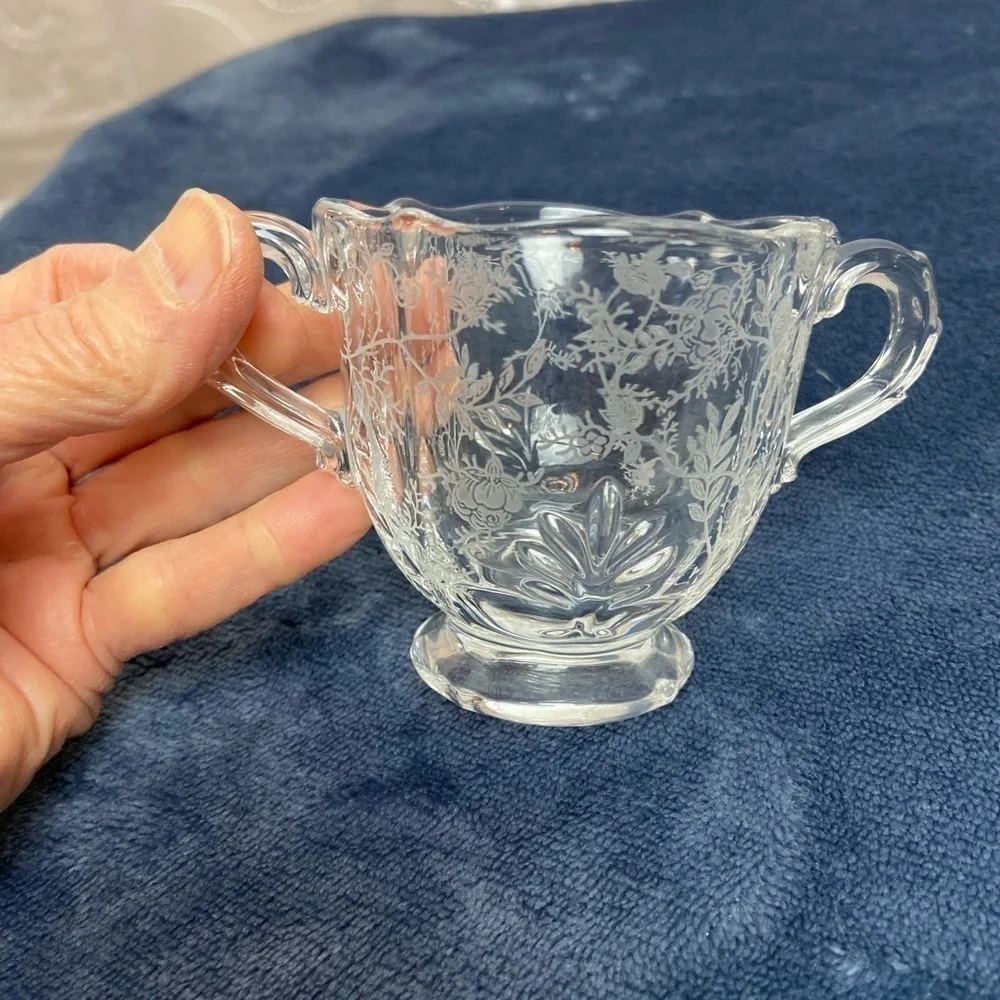 Vintage Fostoria Etched Small Glass Dish